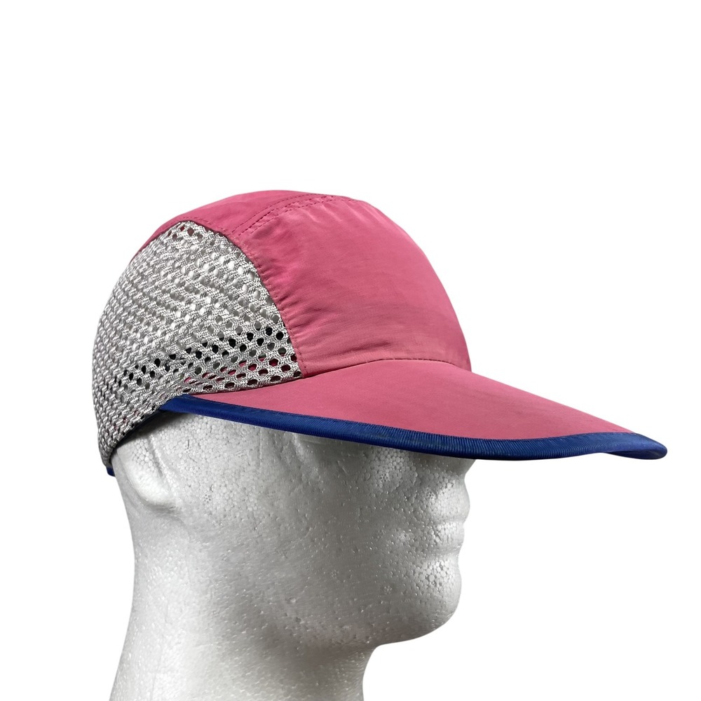 Vintage Patagonia Hat Cap Strap Back Mens L Pink Mesh 5 Panel Made USA 90s
